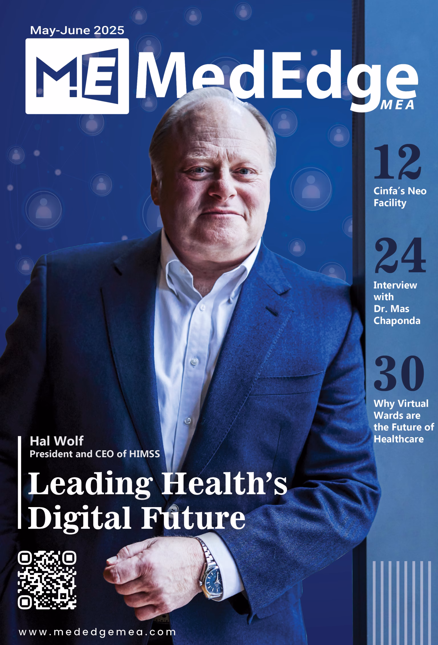 Hal wolf ceo of HIMSS on cover page of mededge