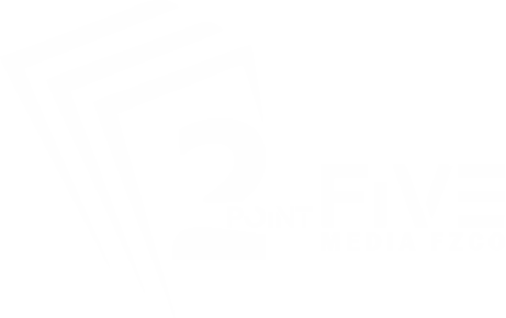 Two Point Five Logo white
